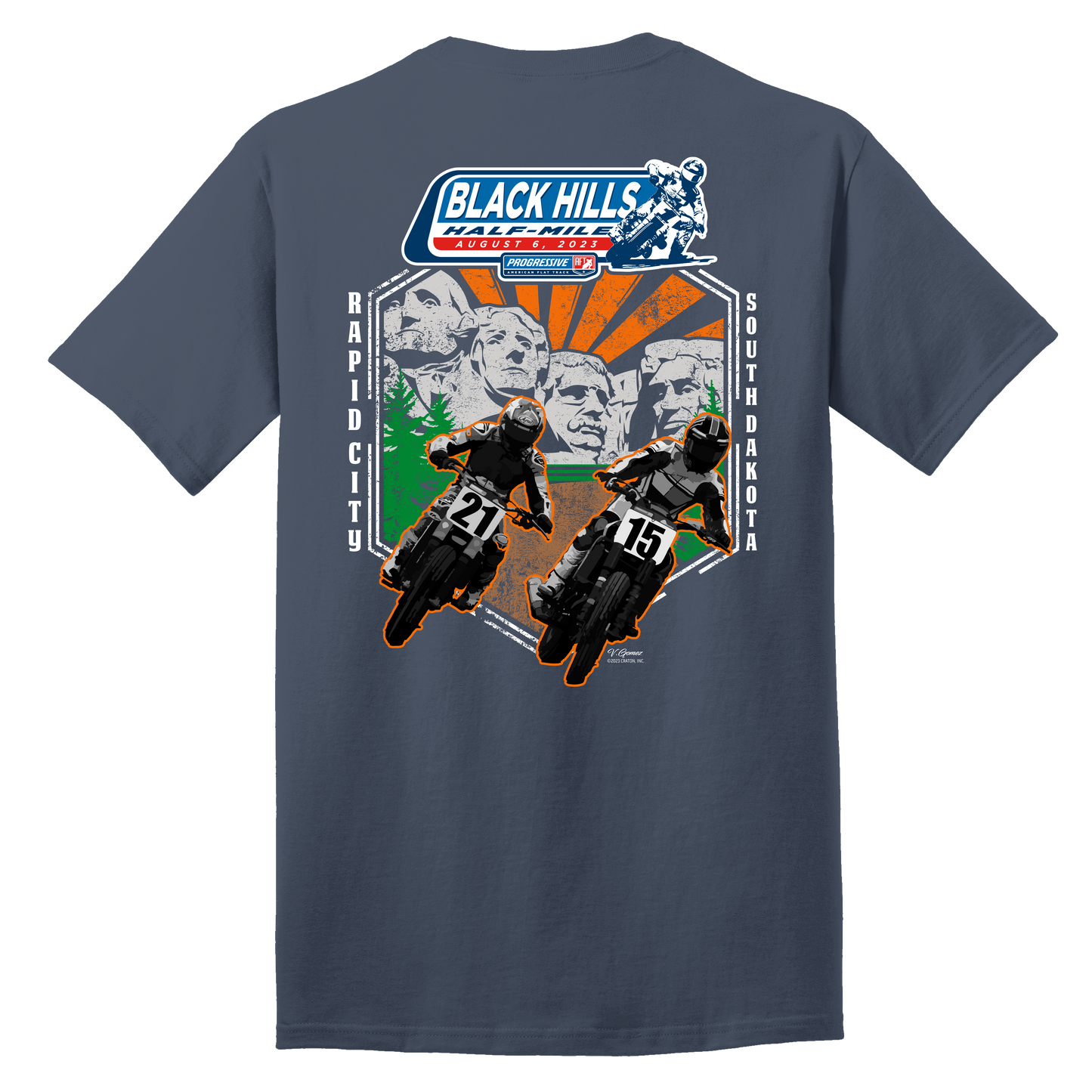 2023 AFT Black Hills Half Mile Event Tee - Steel Blue