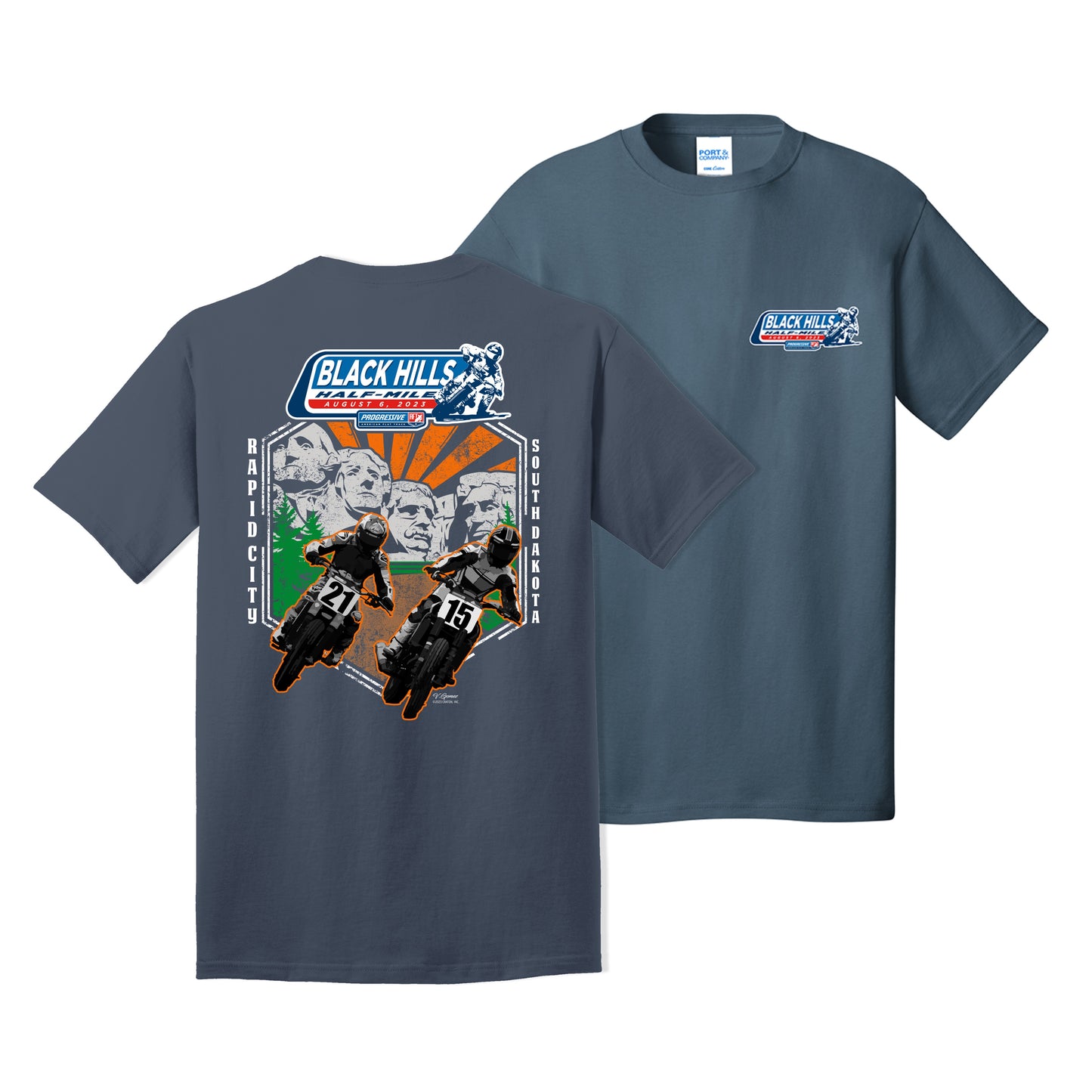 2023 AFT Black Hills Half Mile Event Tee - Steel Blue