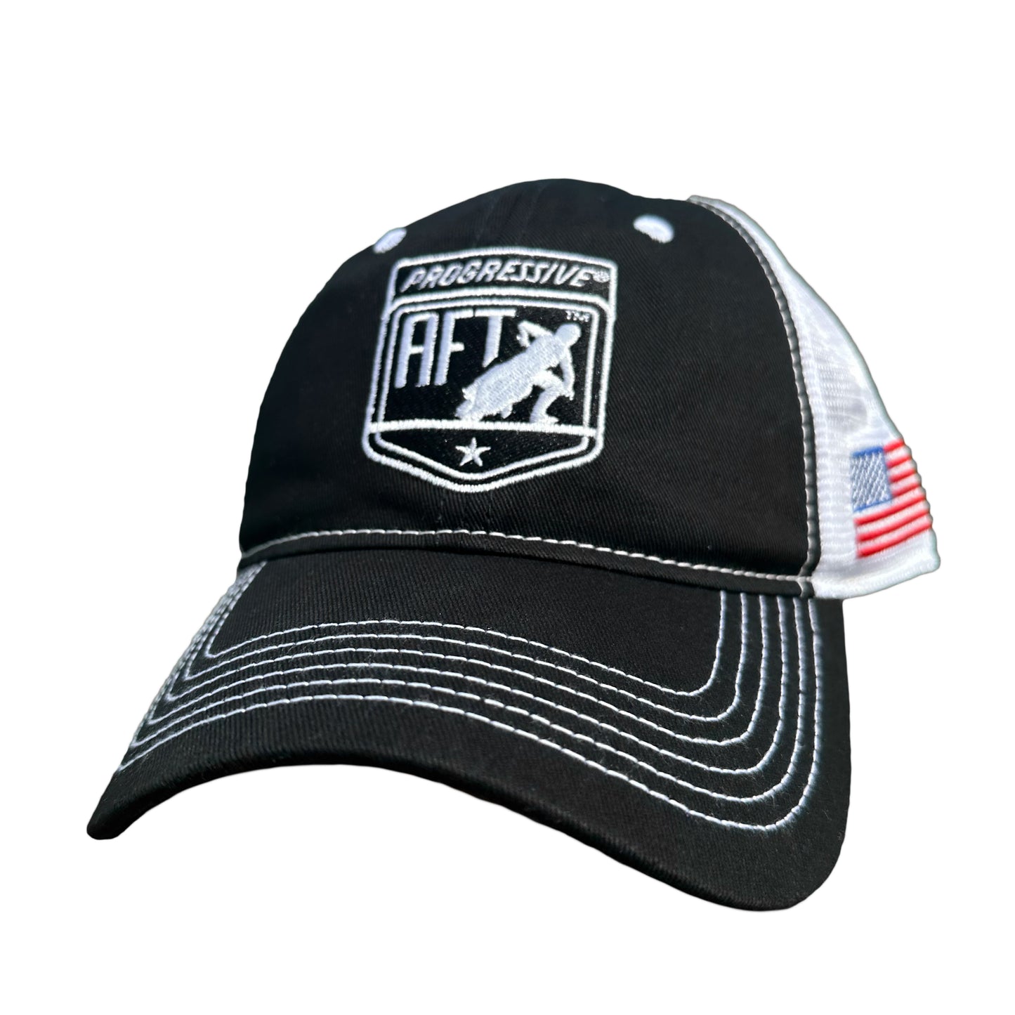 American Flat Track Trucker Hat - Black/White