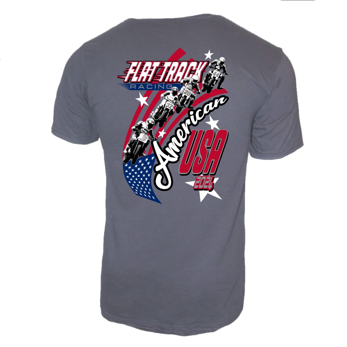 American Flat Track USA 2024 Tee - Charcoal