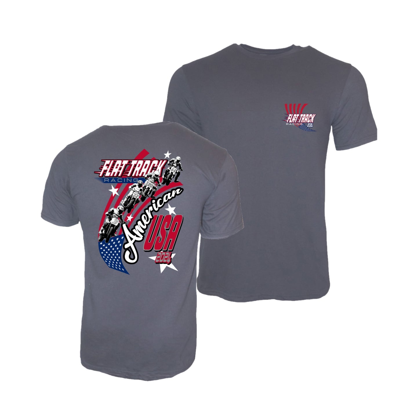 American Flat Track USA 2024 Tee - Charcoal