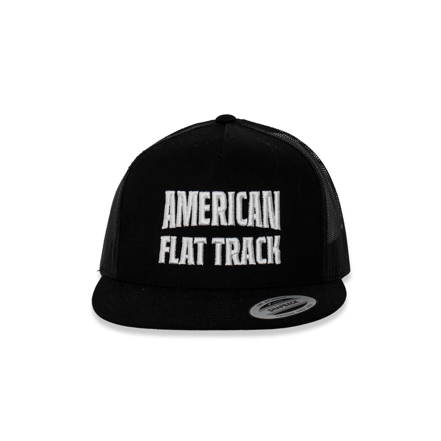 American Flat Track Text Trucker Hat - Black